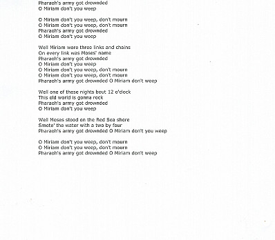 Oh Miriam Don't You Weep