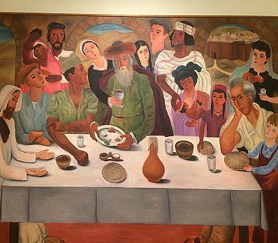 First Seder in Jerusalem by Reuben Rubin