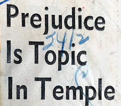 Prejudice Is Topic In Temple