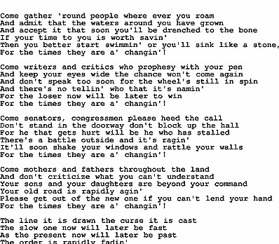 the times they are a-changin'