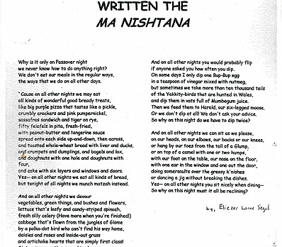 If Dr. Seuss Had Written the Ma Nishtana