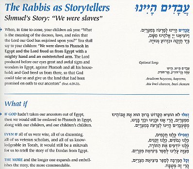 Avadim - wait a minute - how is this an answer to the 4 Questions???