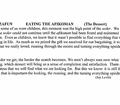 Eating the Afikoman