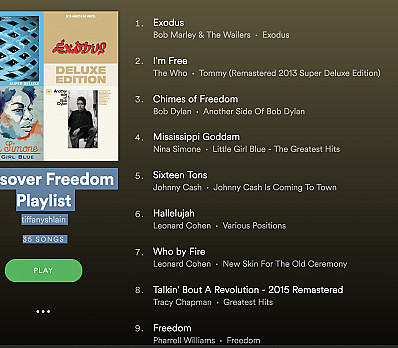 Odessa's Passover Freedom Playlist
