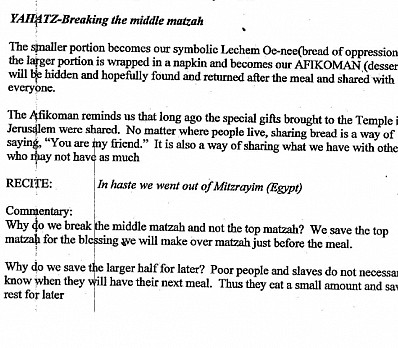 Breaking the Middle Matzah