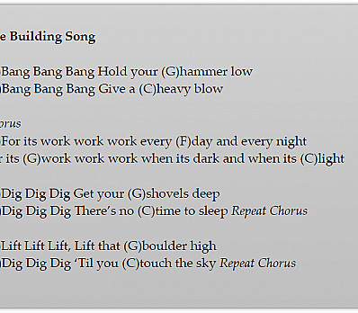 Song: The Building Song