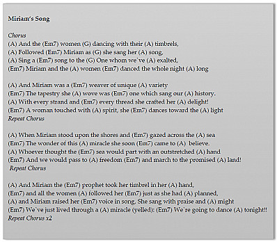 Miriams Song
