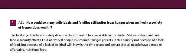 How could so many individuals and families still suffer from hunger when we live in a society of tremendous wealth?