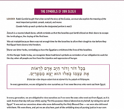THE SYMBOLS OF OUR SEDER