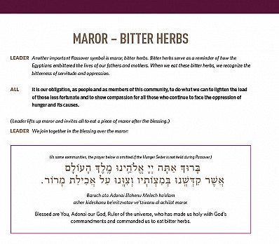 MAROR – BITTER HERBS