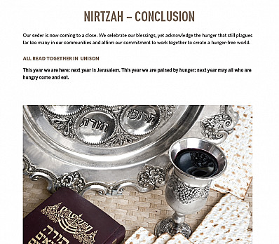 NIRTZAH – CONCLUSION
