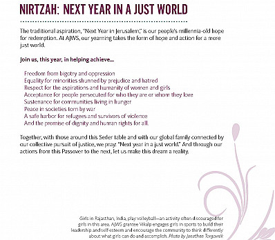 Nirtzah: Next Year in a Just World
