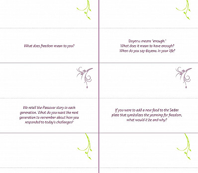 Seder Place Cards 1/3