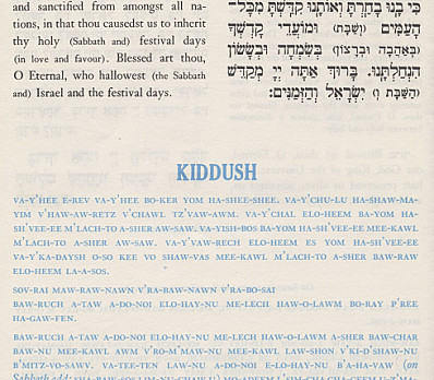 Kiddush Blessing, cnt'd