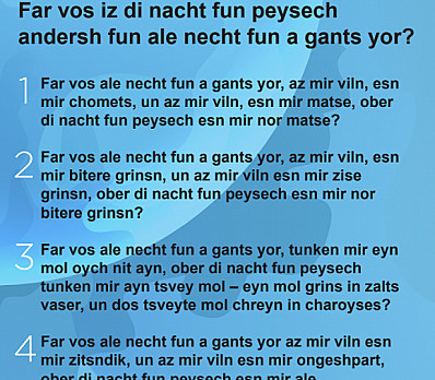 Four Questions in Yiddish