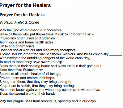 Prayers for the Healers