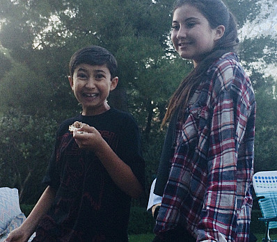 Enjoying the Hillel sandwich