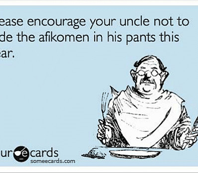 Uncle hiding afikomen