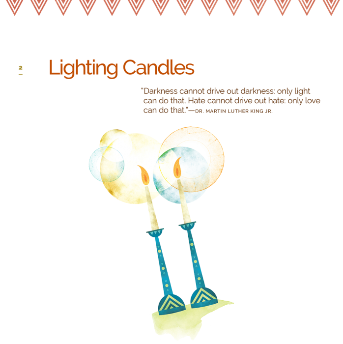 Lighting the candles picture Passover haggadah by Sherry Browner