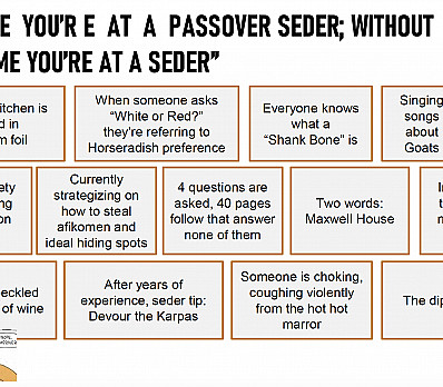 Tell me your'e at a Passover Seder Without Telling me you're at a Passover Seder