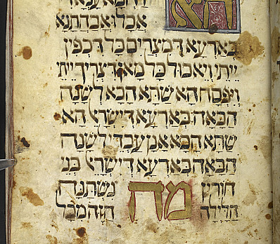 Ma Nishtana, Golden Haggadah, Italy, 14th Century, NLI