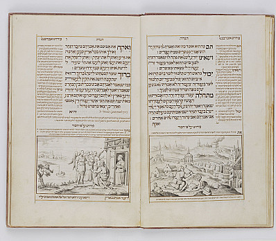 The Simple and Unable to Ask Sons, Hamburg Haggadah, 1728, NLI