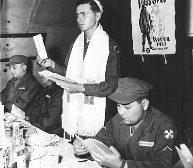 US Soldiers Celebrating Passover in Korea, 1953. Source: The National Archives.