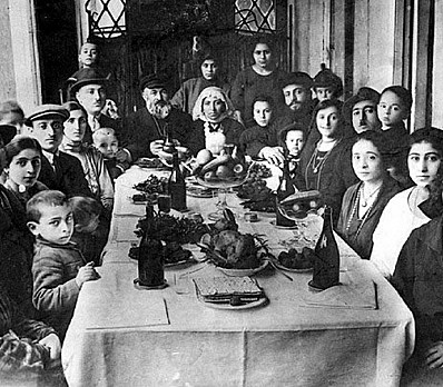 Passover Seder at the Hannanshwili family, Tbilisi, Georgia (USSR), 1924