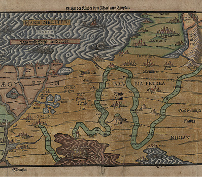 Map of the Journey of the Exodus, 1585, NLI