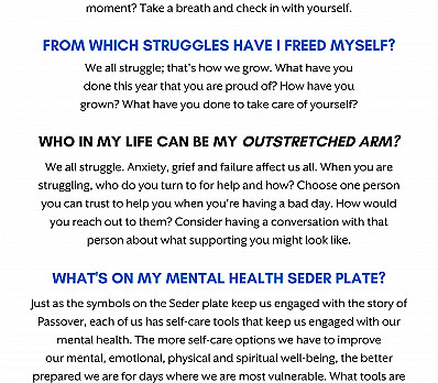 Four Mental Health Questions for Passover