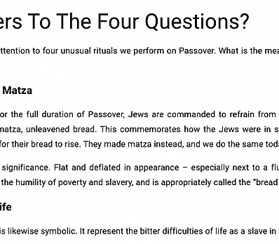 The Four Questions Answered