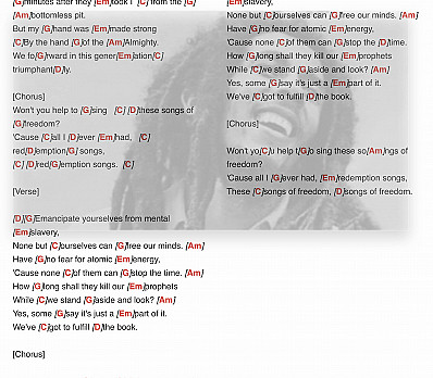 redemption song (with chords)