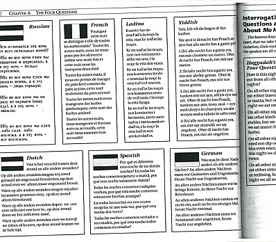 The Four Questions in Translation