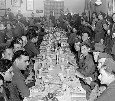 The Seder, circa 1943, held in Europe during WWII